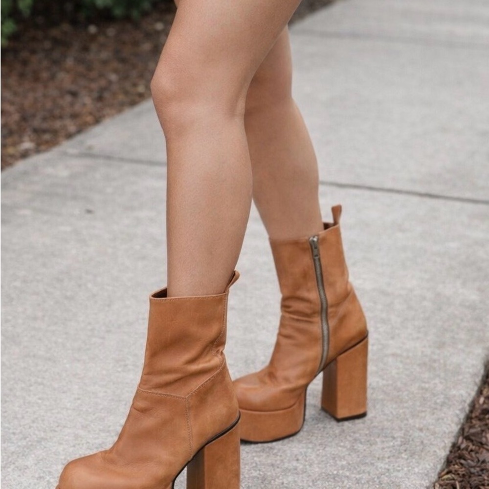 Stylish Orange Platform Boots